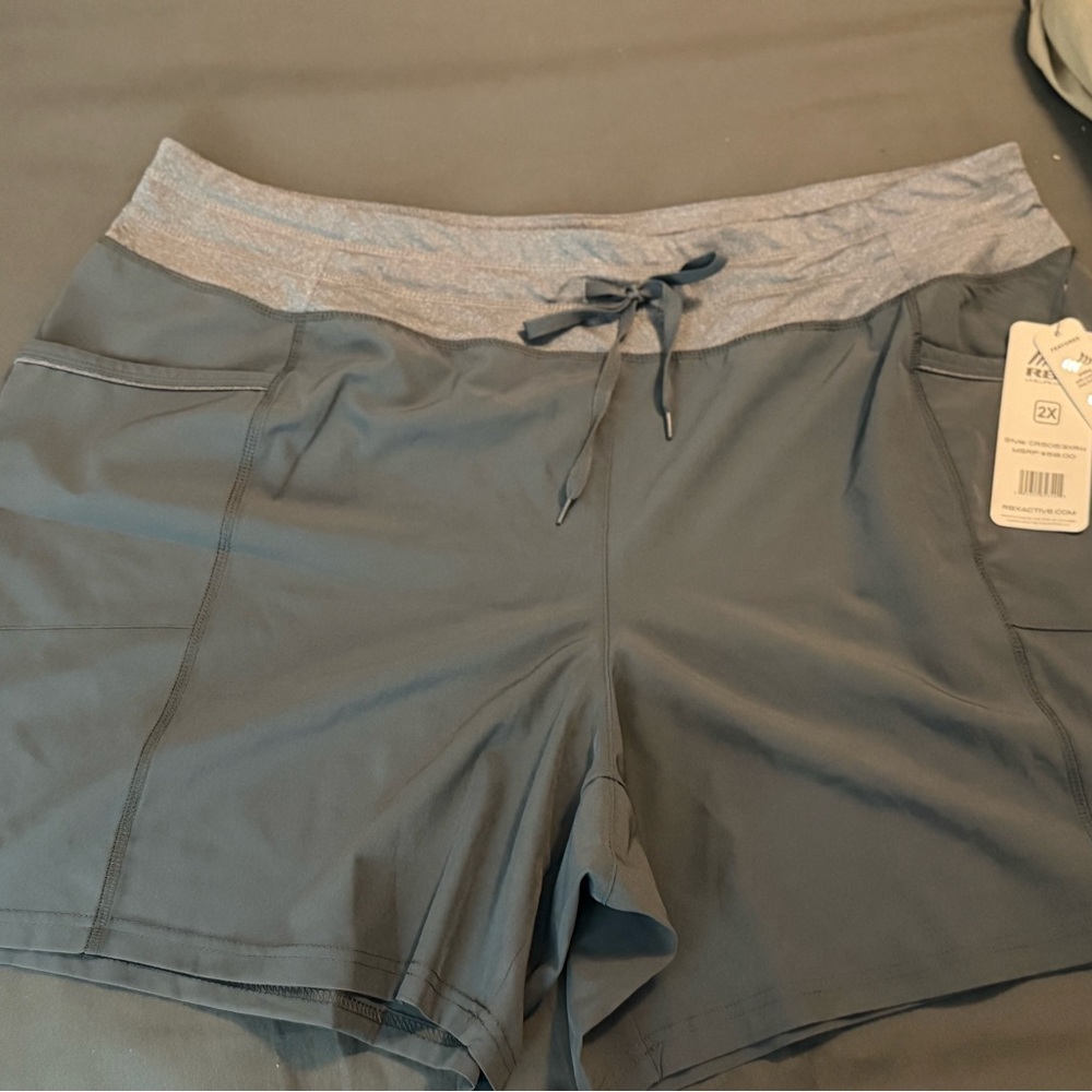 RBX Women's Blue and Gray Athletic Shorts